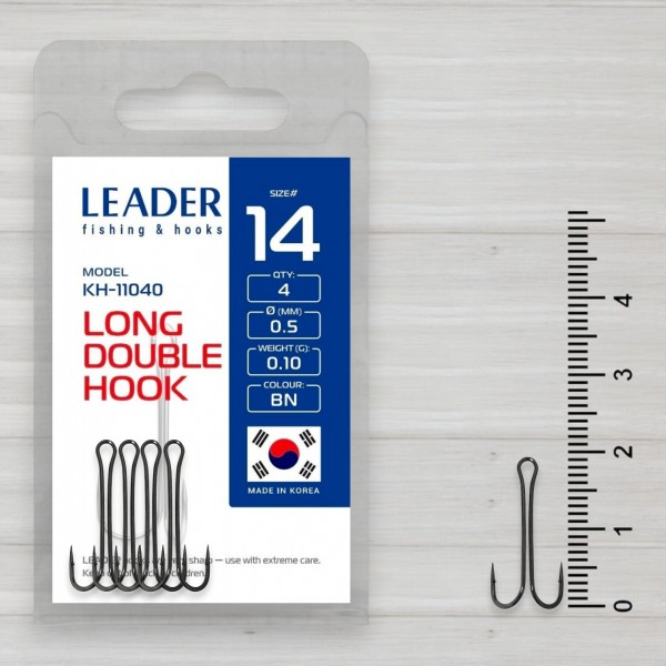 Гачки двійники Leader Long Double, 4шт/уп, № 14